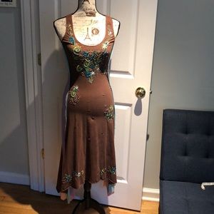 A COMMON THREAD Cotton Dress—Brown—Size Small